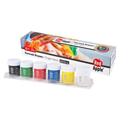 Red Apple Parmak Boyası 6 Renk x 25 ml - 1