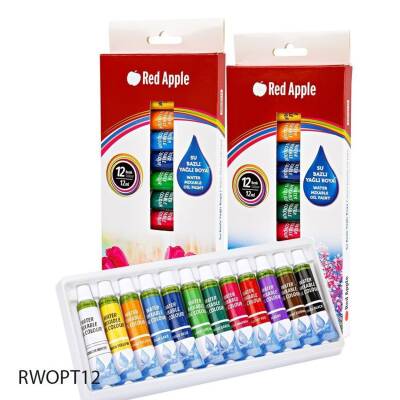 Red Apple Su Bazlı Yağlı Boya 12 Renk x 12 ml - 1