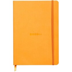 Rhodia Boutique Rodiarama Çizgili Defter A6 İtalyan Deri Turuncu Yumuşak Kapak 105x148 mm 90 gr 72 Yaprak - 1