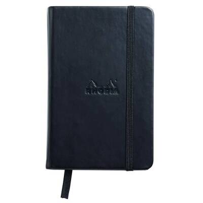 Rhodia Boutique Webnotebook Çizgili Defter İtalyan Deri Siyah Sert Kapak 75x120 mm 90 gr 96 Yaprak - 1