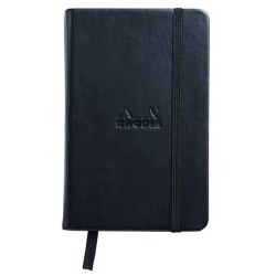 Rhodia Boutique Webnotebook Çizgili Defter İtalyan Deri Siyah Sert Kapak 90x140 mm 90 gr 96 Yaprak - 1