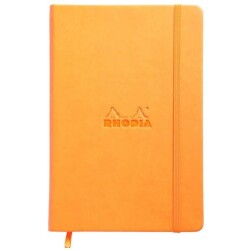 Rhodia Boutique Webnotebook Çizgili Defter İtalyan Deri Turuncu Sert Kapak 90x140 mm 90 gr 96 Yaprak 118068 - 1