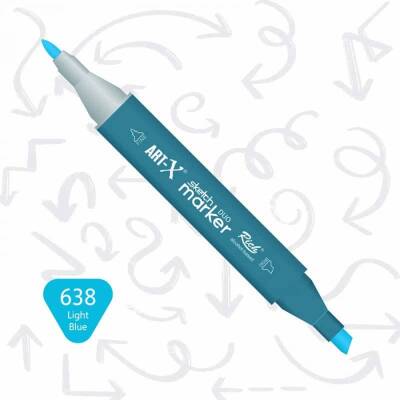 Rich Art-X Sketch Marker Duo Çift Uçlu Marker Kalem 638 Light Blue - 1