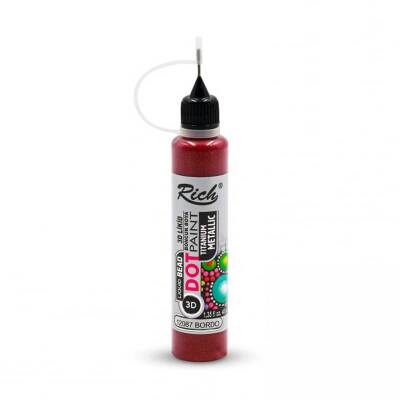 Rich Dot Paint Mandala Boyutlu Boya 40 cc METALİK BORDO - 1