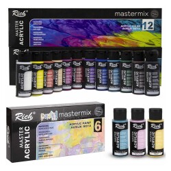 Rich Mastermix Akrilik Boya 12 Canlı + 6 Pastel Renk 18x60 cc. - 1