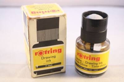 Rotring Drawing Ink - Çini Mürekkebi 30 ml. Damlalıklı Şişe SİYAH (ANTİKA) - 1