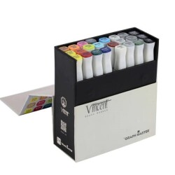 rVincent Graph Master Brush Marker Set 24 Renk - 1