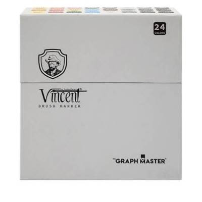 rVincent Graph Master Brush Marker Set 24 Renk - 3