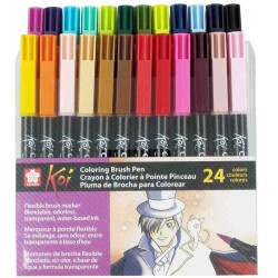 Sakura Koi Coloring Brush Pen 24 Renk Fırça Uçlu Grafik Çizim Kalemi - 1