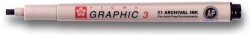 Sakura Pigma Graphic Kesik Uçlu Çizim Kalemi 3 mm SİYAH - 1