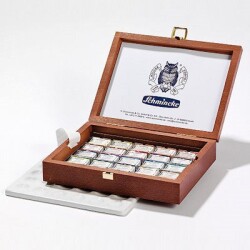Schmincke Horadam Aquarell Taş Sulu Boya 1/1 Tablet 24 Renk Ahşap Kutulu Set - Schmincke