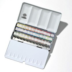Schmincke Horadam Aquarell Taş Sulu Boya 1/2 Tablet 36 Renk Metal Set - Schmincke