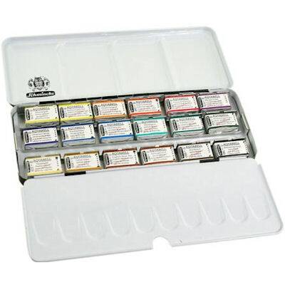 Schmincke Horadam Aquarell Taş Sulu Boya 1/1 Tablet 18 Renk Metal Set - 1