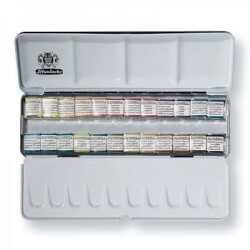 Schmincke Horadam Aquarell Taş Sulu Boya 1/2 Tablet 24 Renk Metal Set - 1