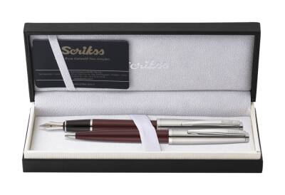 Scrikss Metropolis 78 Dolma Kalem ve Tükenmez Kalem İkili Set Bordo - 1