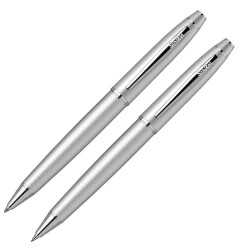 Scrikss Noble 35 Tükenmez Kalem ve Mekanik Kurşun Kalem İkili Set Mat Krom - 1
