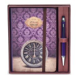 Scrikss Smartpen Tükenmez Kalem Mor + Retro Clock A6 Çizgili Defter Set - 1