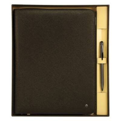 Scrikss Tablet Kılıfı + Touch Pen Tükenmez Kalem Kahverengi DR8113-2 - 1