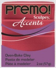 Sculpey Premo Accents Polimer Kil 57 gr 5051 Red Glitter - 1