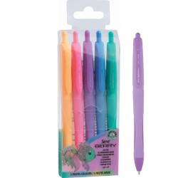 Serve Berry Hızlı Kuruyan Jel Kalem 0.7mm 5 PASTEL RENK SET - 1