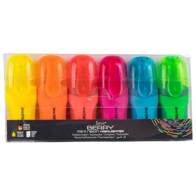 Serve Berry Mini Fosforlu Kalem Neon 6'lı Set - 1