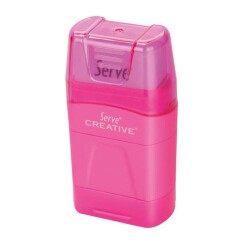 Serve Creative Silgili Kalemtraş FOSFORLU PEMBE - 1