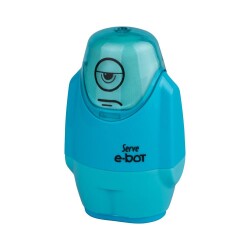 Serve E-Bot Silgili Kalemtraş FOSFORLU MAVİ - 1