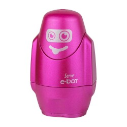 Serve E-Bot Silgili Kalemtraş METALİK PEMBE - 1