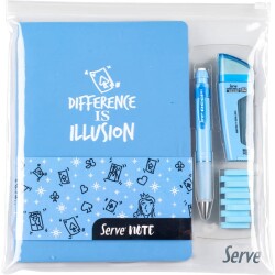 Serve Note + Deep + Double Erase + Steps 4'lü Set GÖK MAVİ - 1