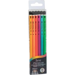 Serve Premium Kurşun Kalem 6'lı Set Fosforlu Renkler - 1
