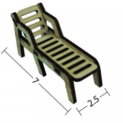 Şezlong Minyatür Boyanabilir Ahşap Obje MN 55 - 1