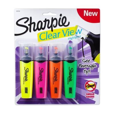 Sharpie Clear View Fosforlu İşaretleme Kalemi 4 Renk Blister - 1