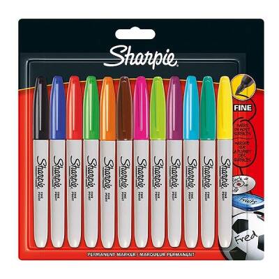 Sharpie Permanent Marker Kalem Fine Uç 12 Renk Set - 1