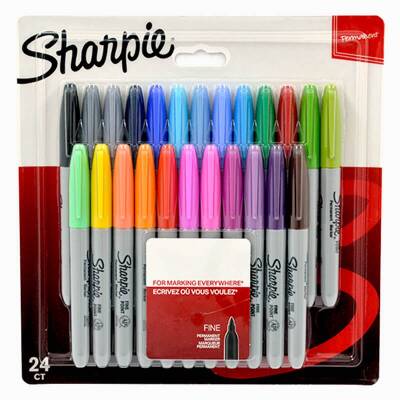 Sharpie Permanent Marker Kalem Fine Uç 24 Renk Set - 1