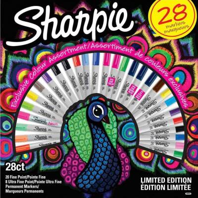 Sharpie Permanent Marker Kalem Fine Uç 28'li Kutu Tavuskuşu - 1