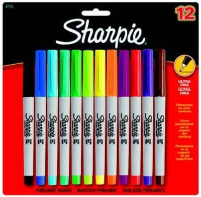 Sharpie Permanent Marker Kalem Ultra Fine Uç 12 Renk Set - 1