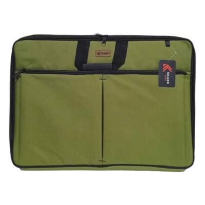Skaer Apex Kumaş Proje Çantası Körüklü 38x55 cm HAKİ YEŞİL - 1