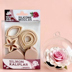 Smarta Silikon Kalıp Gül Kalıpları ve Yaprak Kesici Seti SK1013023 - 1