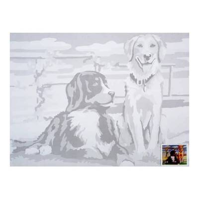 St. Petersburg Desenli Pres Tuval 30x40 cm Dogs - 1