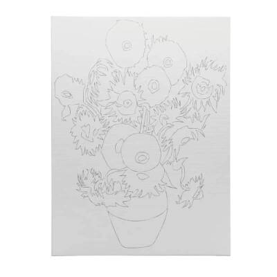 St. Petersburg Desenli Pres Tuval 30x40 cm Vase of Sunflowers - 1