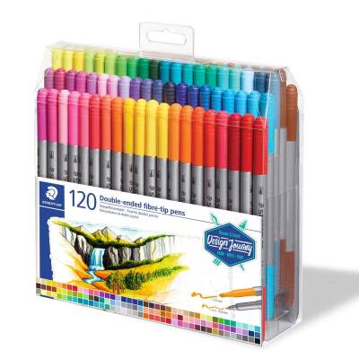 Staedtler Çift Uçlu Keçeli Kalem 120 RENK SET (0.5 mm - 3 mm) - 1