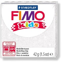 Staedtler Fimo Kids Yumuşak Polimer Kil 42 gr 052 Glitter (Simli) White - 1