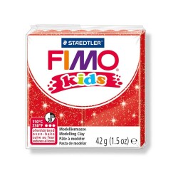 Staedtler Fimo Kids Yumuşak Polimer Kil 42 gr 212 Yaldızlı Kırmızı - 1