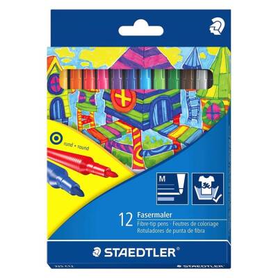 Staedtler Keçeli Kalem 1mm 12 Renk Karton Kutu - 1