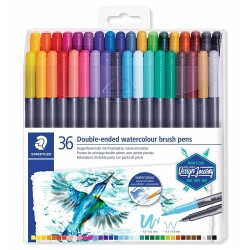 Staedtler Marsgraphic Duo Çift Taraflı Fırça Uçlu Marker 36 RENK SET - 1