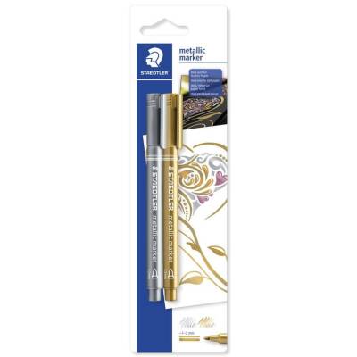 Staedtler Metallic Marker Altın + Gümüş 2'li Set - 1