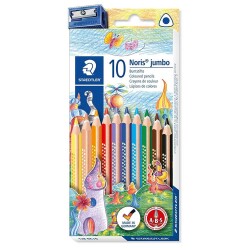 Staedtler Noris Jumbo Üçgen Kuru Boya 10 Renk - 1