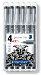 Staedtler Pigment Liner Çizim Kalemi 6'lı Plastik Kutulu Set - 1