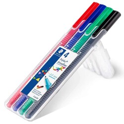 Staedtler Triplus Broadliner Kalem 0.8mm 4 RENK PLASTİK KUTULU SET - 1