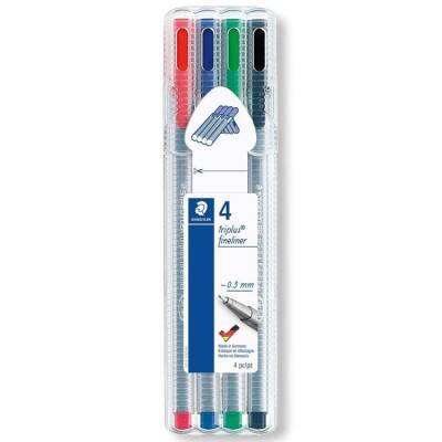 Staedtler Triplus Fineliner Kalem 0.3mm 4 RENK SET - 1